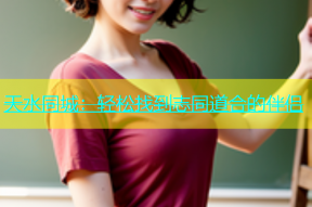 天水同城：轻松找到志同道合的伴侣