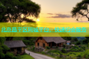 北京昌平区同城平台，快速约会服务